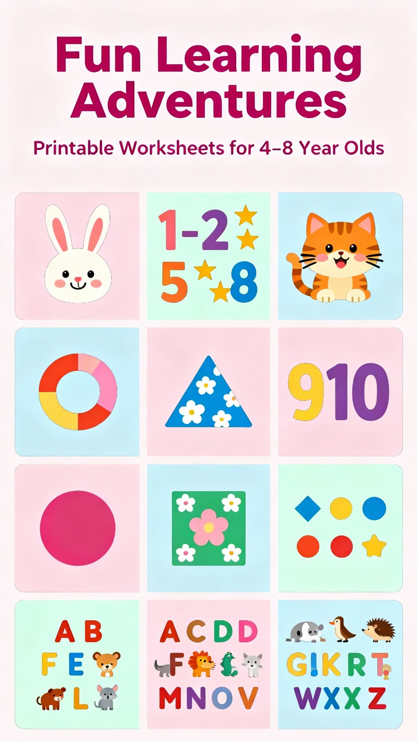 Kids Activity Worksheets – Printable Pages